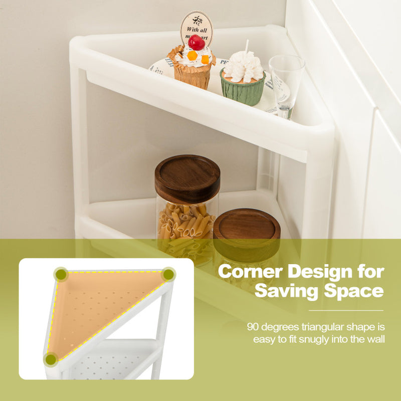 2 Pack 3-Tier Detachable Floor Corner Shower Shelf with Drainage Holes