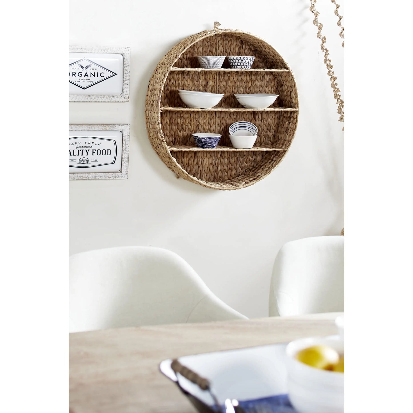 24" X 24" round 3-Tier Brown Wall Shelf