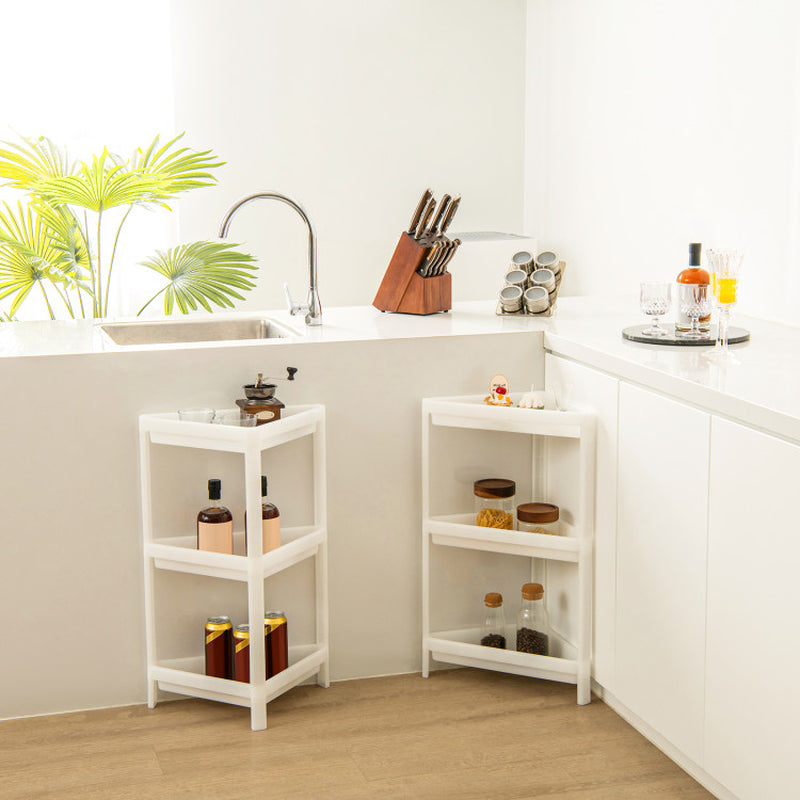 2 Pack 3-Tier Detachable Floor Corner Shower Shelf with Drainage Holes