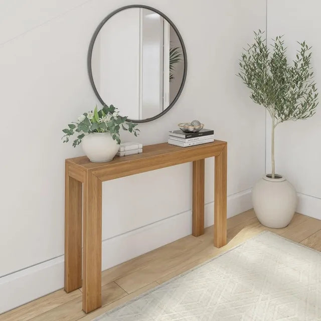 Plank+Beam Modern Solid Wood Console Table, 46.25”, Sofa Table, Narrow Entryway Table for Hallway, behind the Couch, Living Room