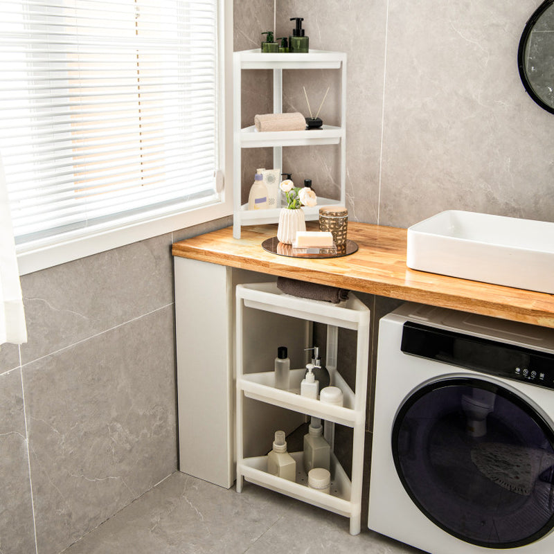 2 Pack 3-Tier Detachable Floor Corner Shower Shelf with Drainage Holes