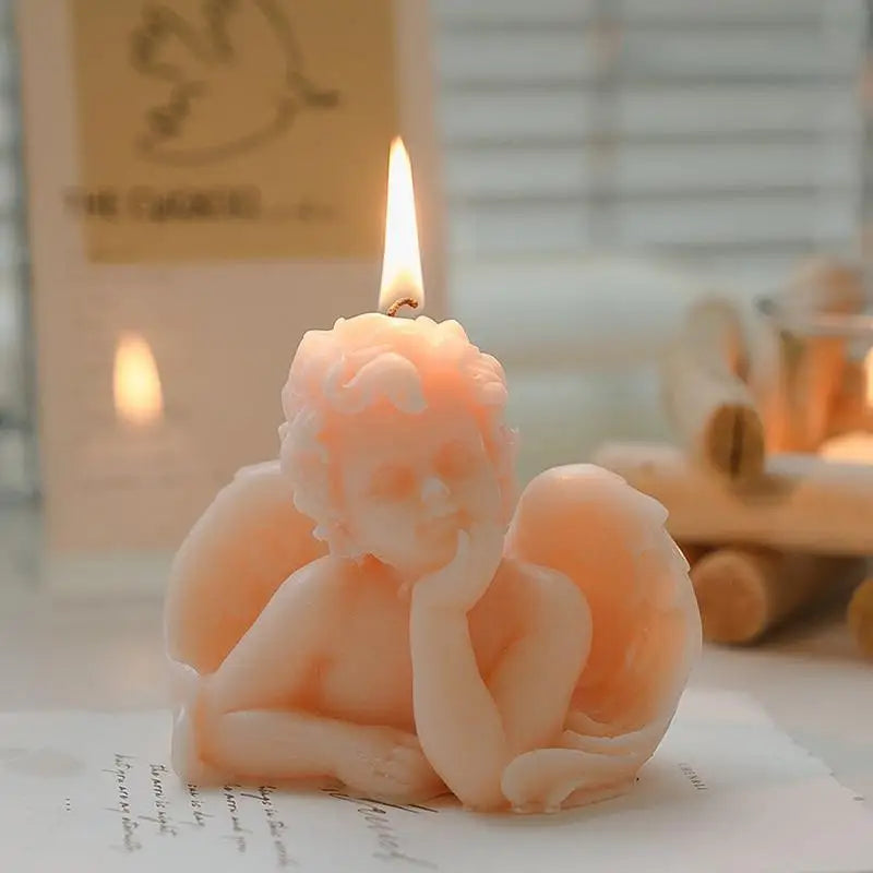 Angel Aroma Candle Ins Style Birthday Accompaniment Valentine'S Day Decorative Ornament Scented Candle Romantic Atmosphere Props